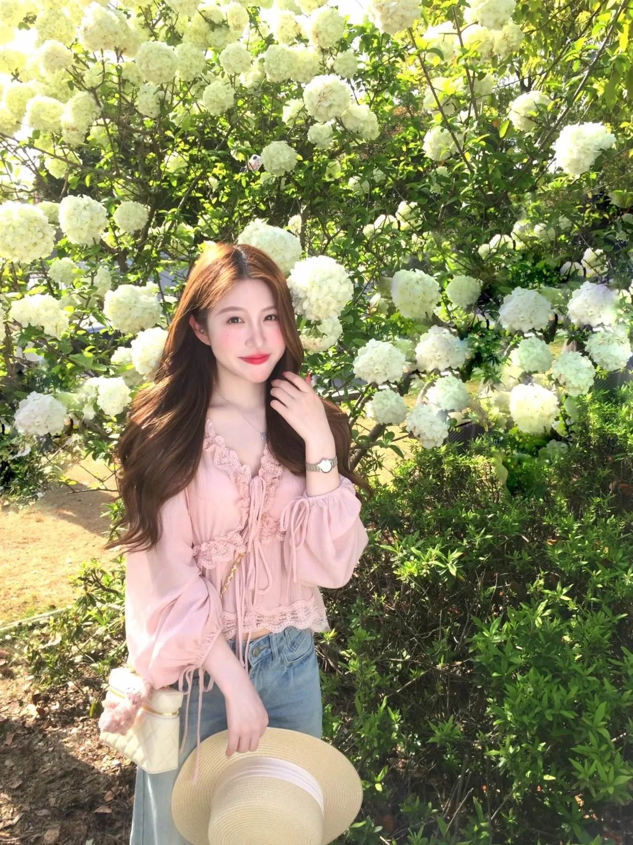 

Kumikumi Romantic Lace Trim Lantern Sleeve Shirt Women's Sweet Casual Overhead Spring Korean Style Anti-Aging Long Sleeve Sho...