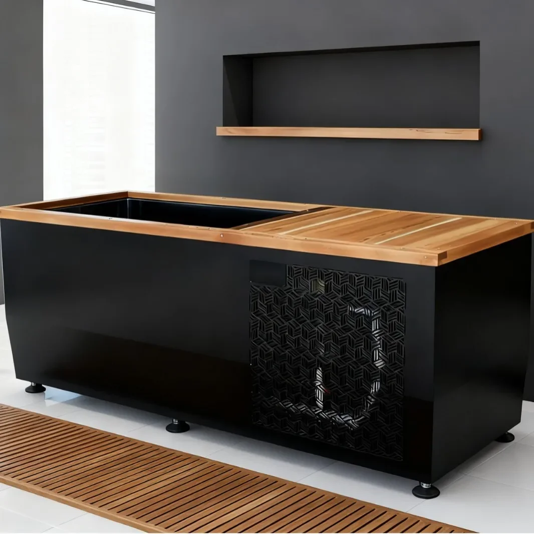 #Ice Bath Tub, Stainless Steel 304 Red Cedar Wood, Cold Water Soaking Tub, Chiller Machine, Ice Bath Therapy, Home Spa Equipment