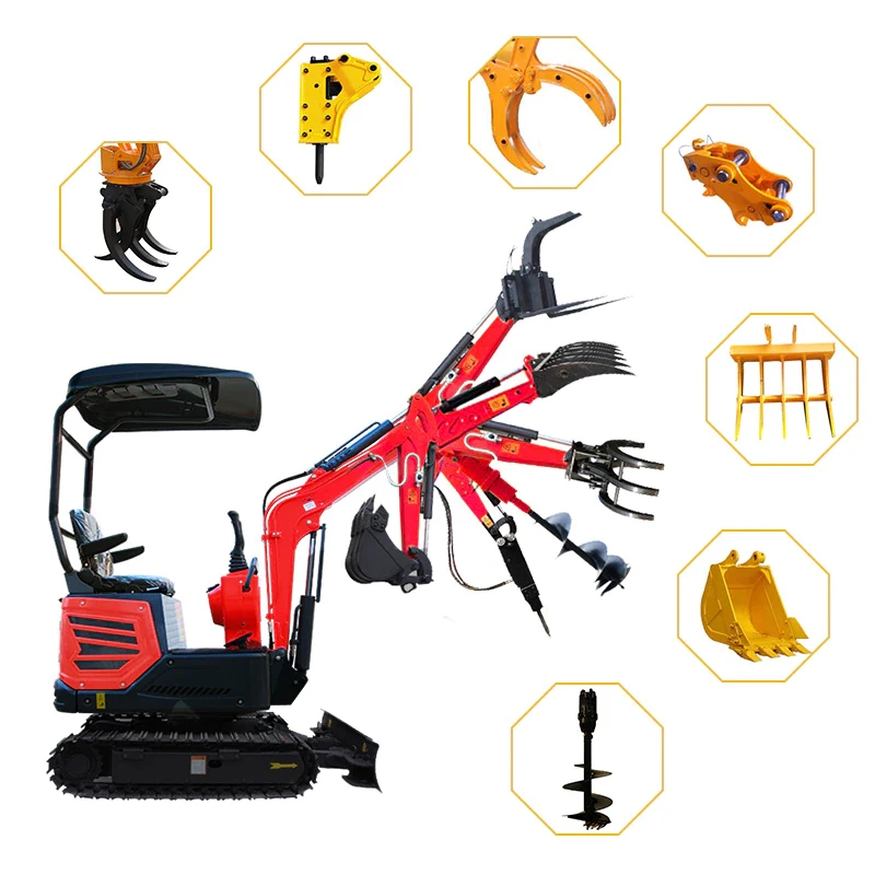 TE12 hydraulic excavators Crawler Excavator Multi-function Digging Machine Orchard Planting Trees Mini Excavator 1 Ton 1200kg