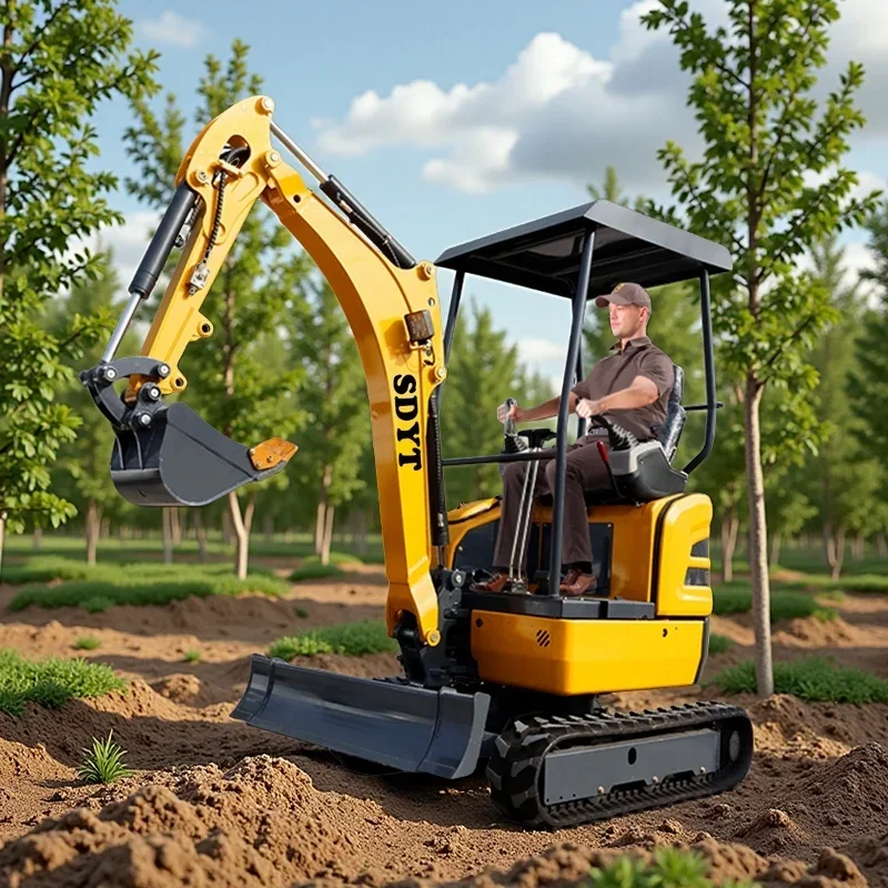 Equipo Tractor agrícola Fábrica Mini Tractor Accesorios de jardín Ce Epa Euro 5 Kubota Motor Mini excavadora personalizada