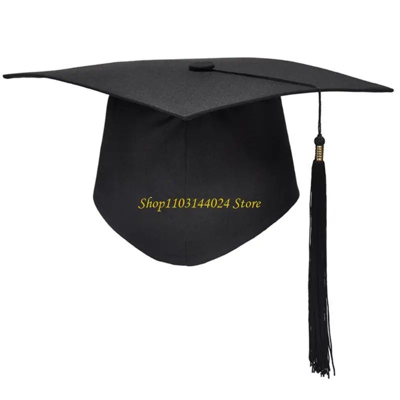 N5KE Graduation Hat Nondeform Cardboard Hat Academic Mortarboard Bachelor Hat 2024