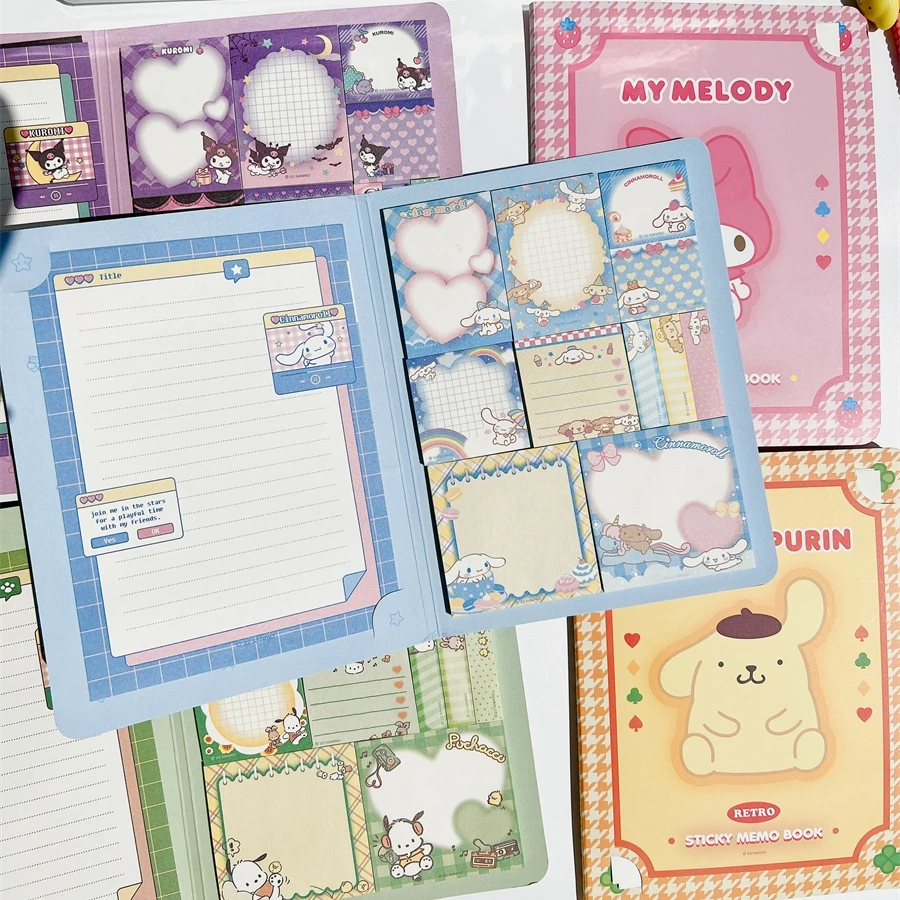 

New Sanrio Hello Kitty Convenience Book Melody Kuromi Cinnamoroll Cute Anime Reminder Note Book Student Office Stationery