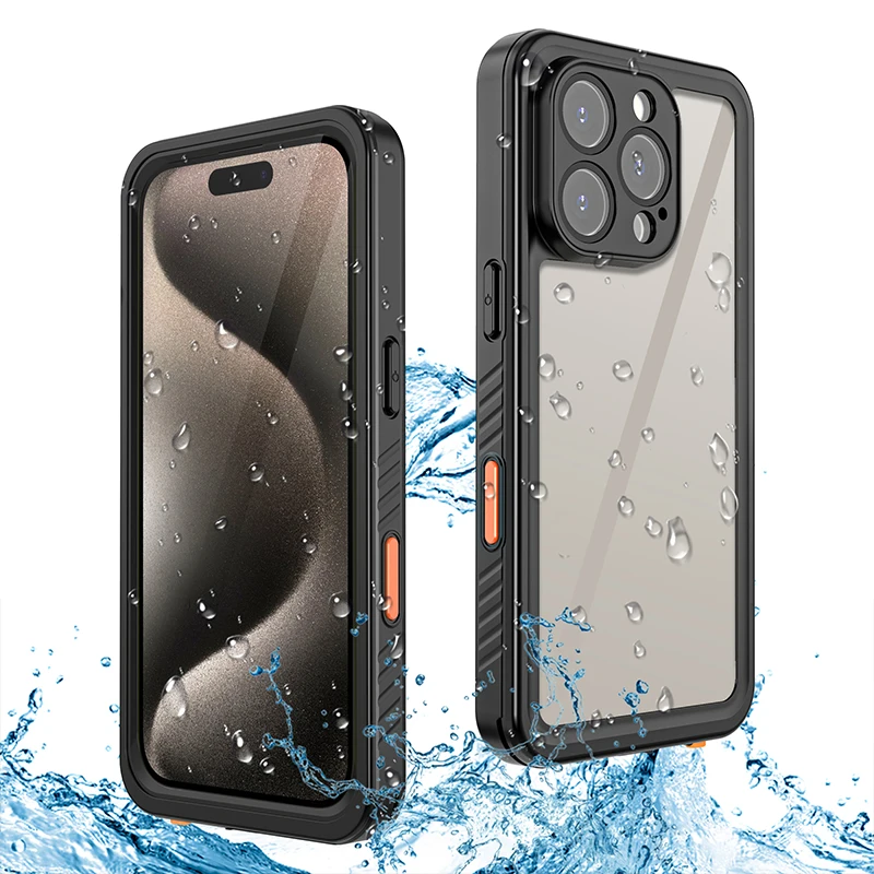 Full Sealed IP68 Waterproof Diving Swim Cover Underwater Case for iPhone 16 15 14 13 Pro Max,16 15 14 + Drop Proof Outdoor Sport