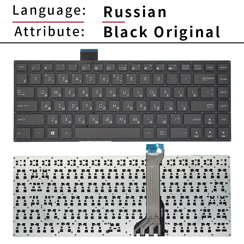 New Original US Russian Laptop Keyboard For ASUS E402 E402M E402MA E402S E402SA E402N E402NA R417 R417N R417S R417SA R417MA