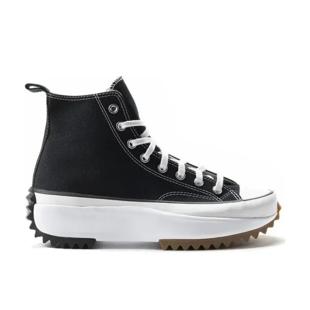 Converse Run Star Hike high-top wear lightweight shock-absorbing high-top canvas shoes men and women black and white