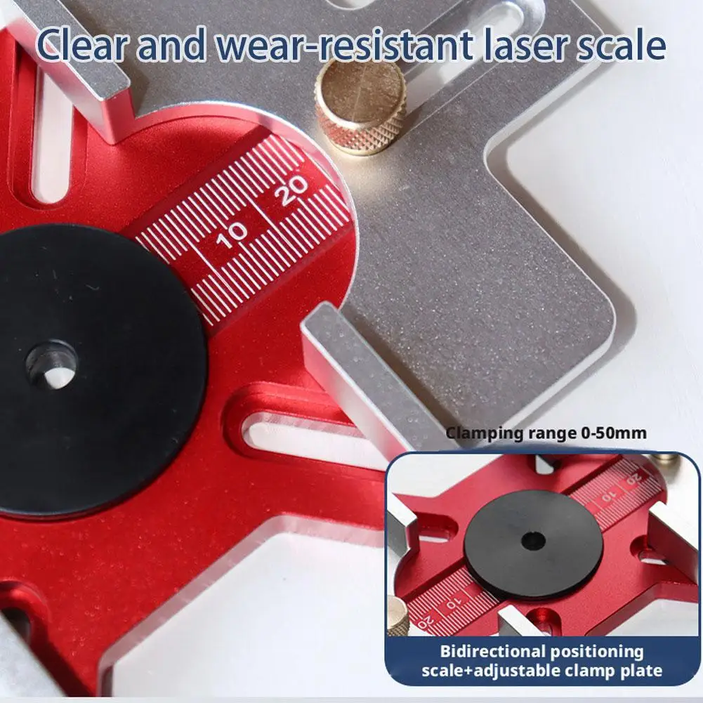 

2-in-1 Woodworking Slotted Positioning Plate Aluminum Alloy Professional Drawer Handle Punching Template Woodworking Jig