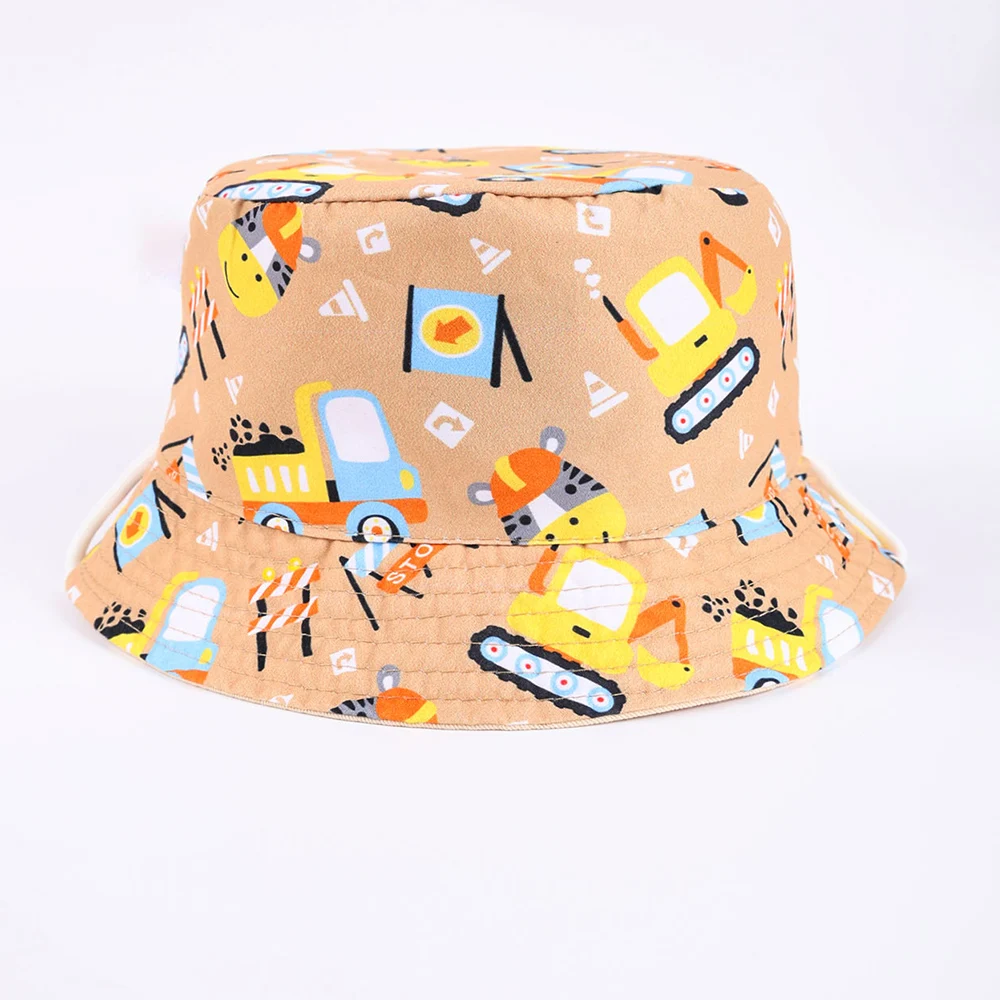 Sommer Doppelseitige Kinder Eimer Hüte Cartoon Gestickte Panama Kinder Strand Fischer Kappe Baby Hut für Mädchen Jungen Im Freien – Detail 12