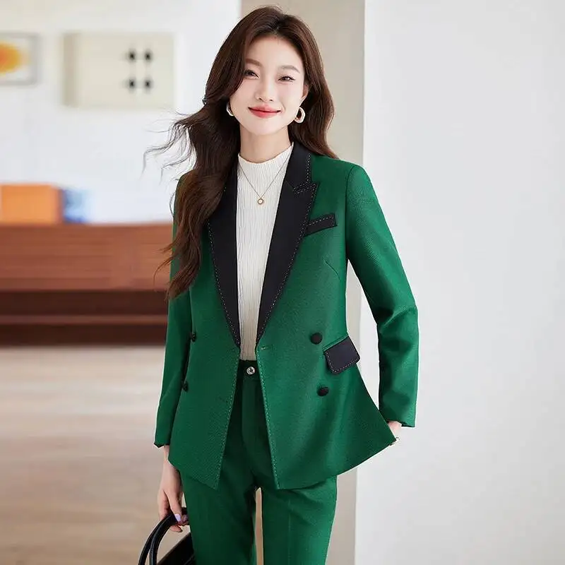 

Женские деловые пиджаки из высококачественной ткани, брючные костюмы, женская офисная рабочая одежда, профессиональный комплект брюк, карьерная одежда