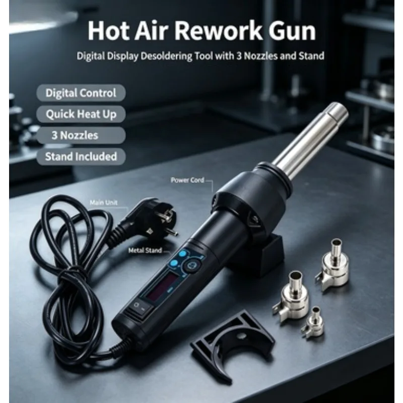 Portable Digital Temperature Controlled Heat Industrial Hot Air Blower For Welding Shrink Packaging Repair Tool