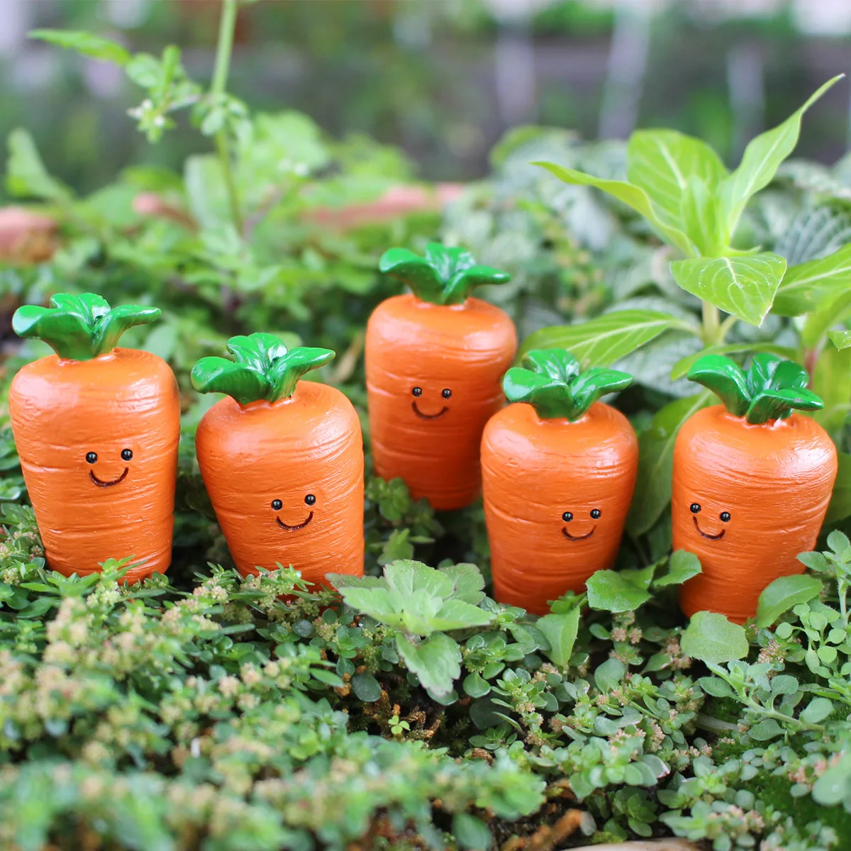 

Садовые колья с мультяшной морковью - 5 шт. Забавный декор для газона, милый уличный садовый декор, прочные металлические колья