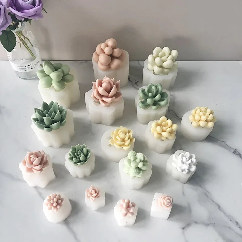 3D Succulent Candle Silicone Mold DIY Aromatherapy Succulent Mold  Handmade