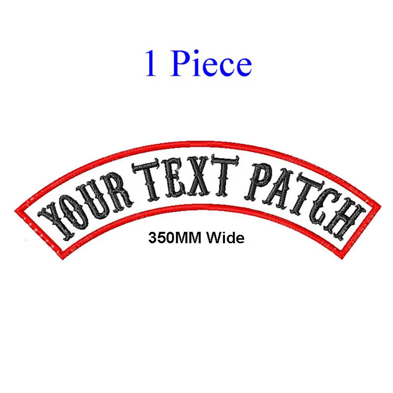 1 PC 350MM WIDE CUSTOM TOP OR BOTTOM MOTORCYCLE EMBROIDERED MC ROCKER PATCH BIKER VEST PATCHES