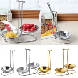 Creative Vertical Kitchen Accessories Soup Spoon Rest Stand Tableware Storage Shelf Spoon Utensil Rack Single/Double Ladle