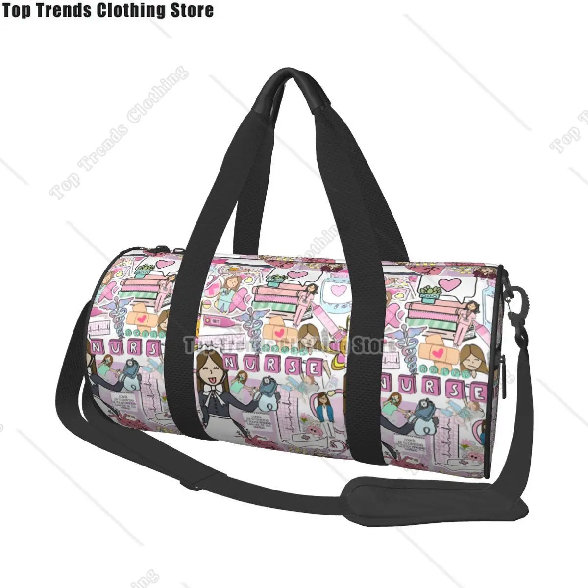 

Gym Bag Enfermera En Apuros Doctor Nurse Sports Bag with Shoes Men's Waterproof Custom Handbag Graphic Training Fitness Bag