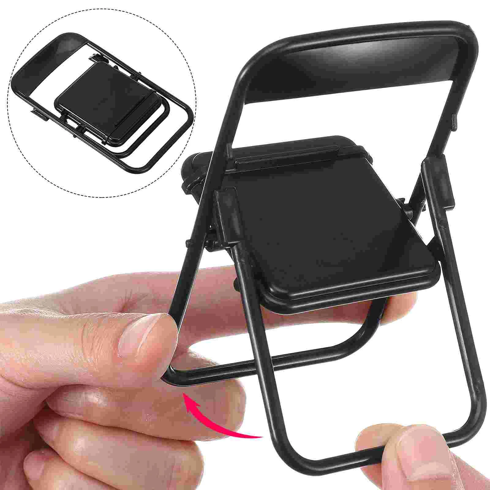 12 Pcs Folding Chair Chairs Table Stand Furniture Mini Plastic Foldable Work Tiny Prop