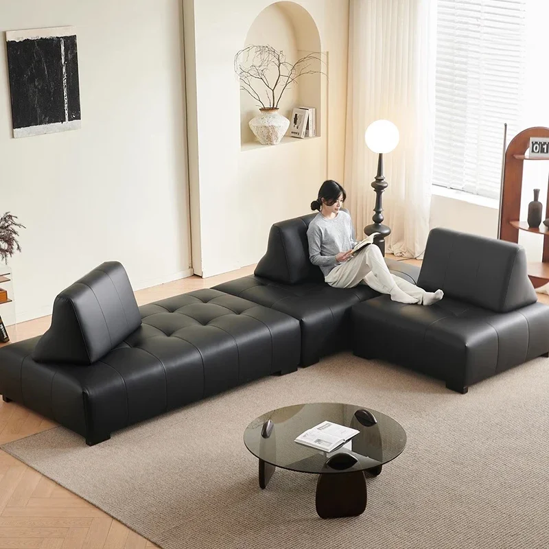 Lazy Couch Living Room Sofas Leather Recliner Floor Nordic Minimalist Sofas Lounge Relaxing Decor Tumbonas Playa Home Furniture