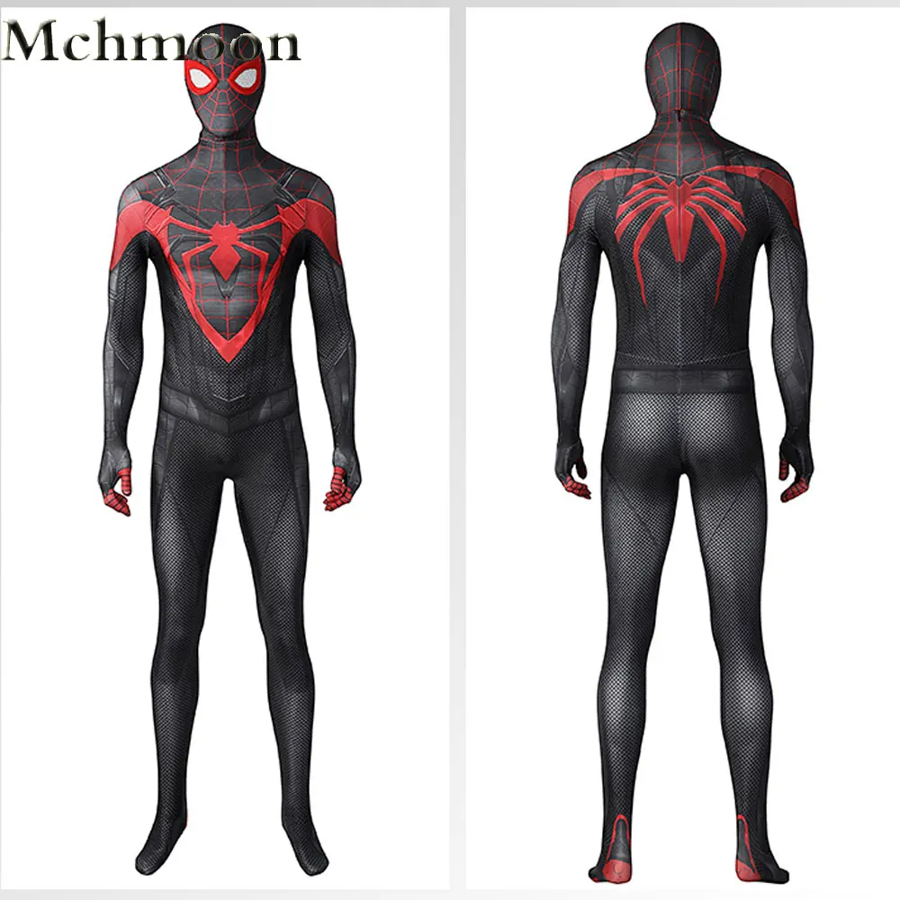 

Halloween Carnival Party Game Spider PS5 Miles Morales Cosplay Costume Superhero Mask 3d Printing Jumpsuit