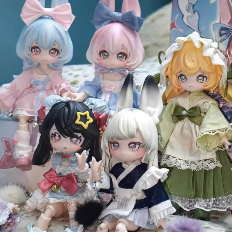 New Inedible Doll 1/12 Bjd Moon Time Bunny Series Blind Box Articular Mobility 12 Minutes Bjd Moving  Cute Doll Desktop Toy Gift