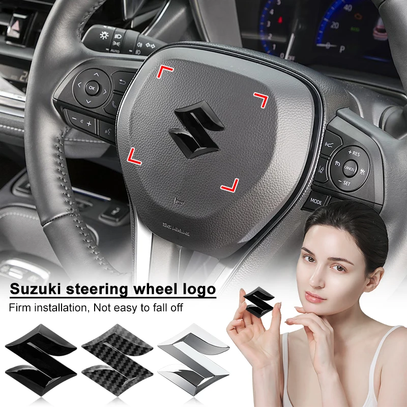 Adesivo Central para Volante de Carro em ABS para Suzuki Samurai Ltz 400 Vitara Gsr 600 Jimny Escudo Swift Strom 650 Alto