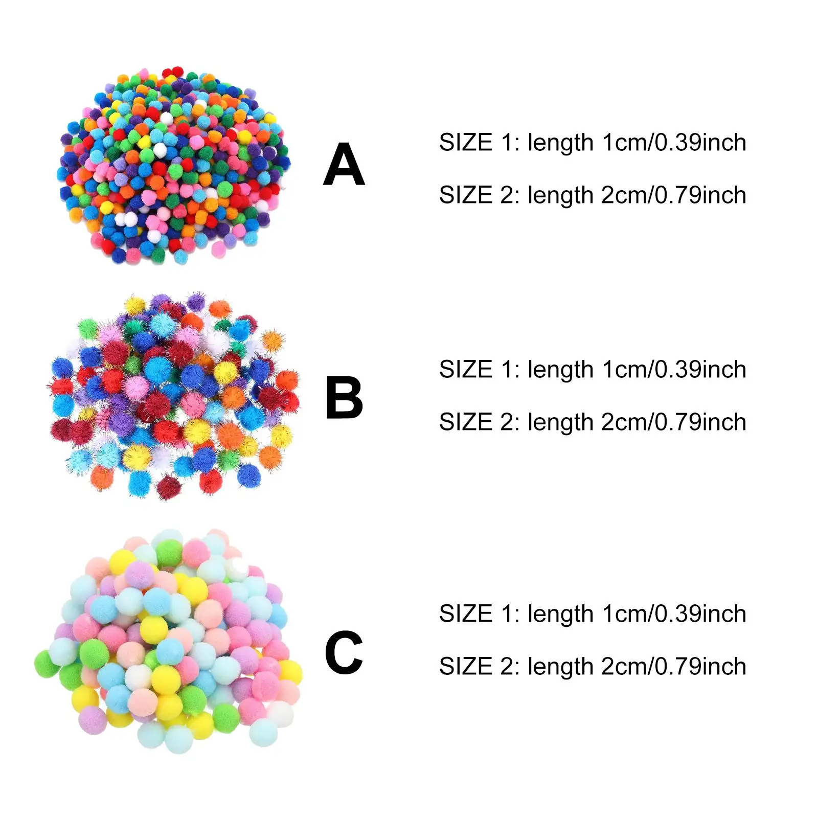 200pcs Pompoms, Fluffy Soft, DIY Creative Crafts, Arts and Crafts for Hobby