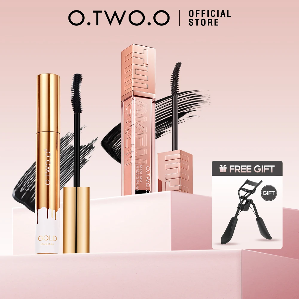 O.TWO.O 2PCS Eye Makeup Set Mascara Eyelash Extension Volumizing Waterproof Long-Lasting Mascara Thick Mascara Make Up for Eyes