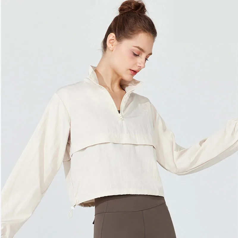 1PC Women's Long-Sleeve Fitted Athletic Jacket for Spring & Fall - Ideal for Running, Gym Workouts & Yoga image 3