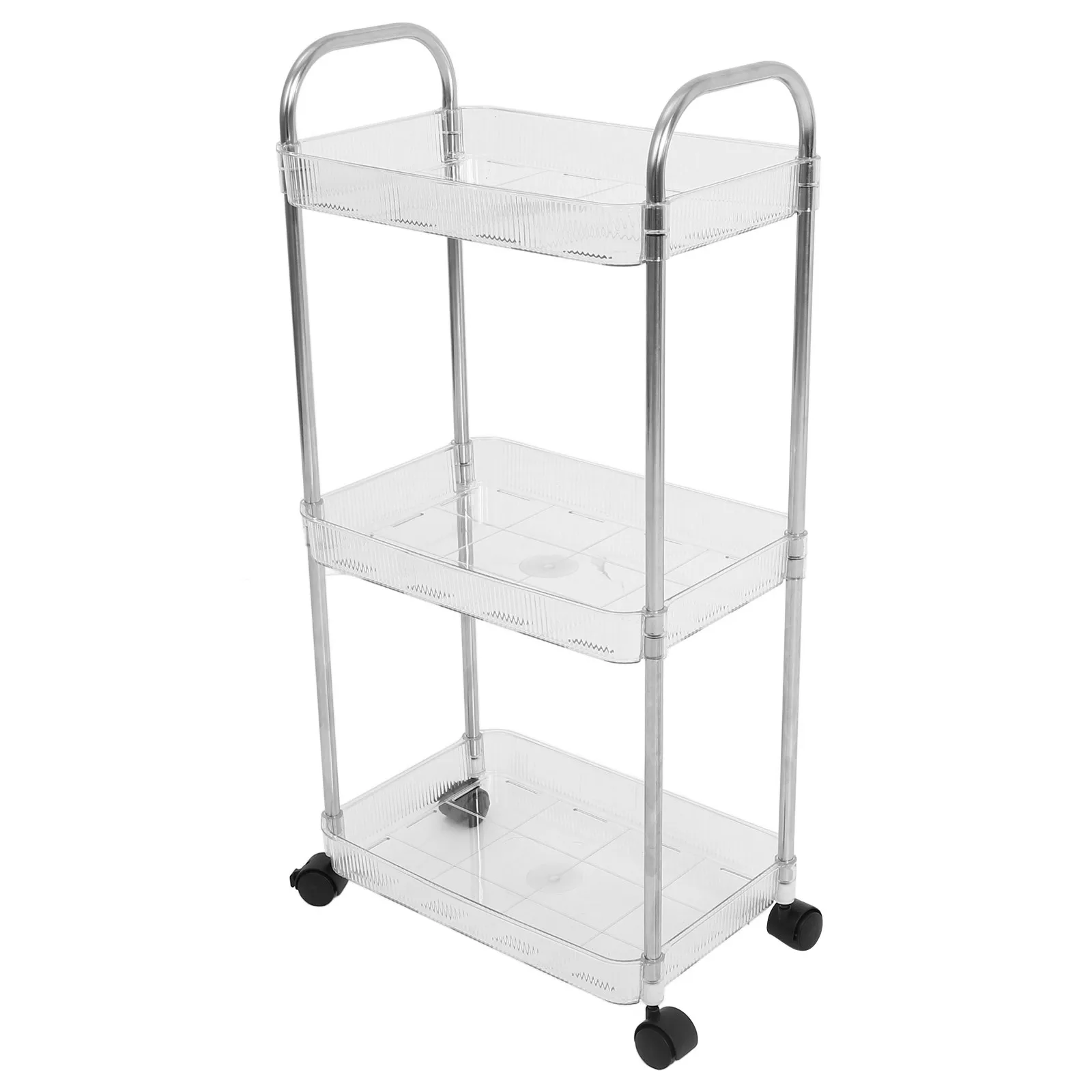 

Multi-Layer Storage Rack Pet Durable Space-Saving Movable Organizer For Salon Bathroom Tiered Cart With Wheels