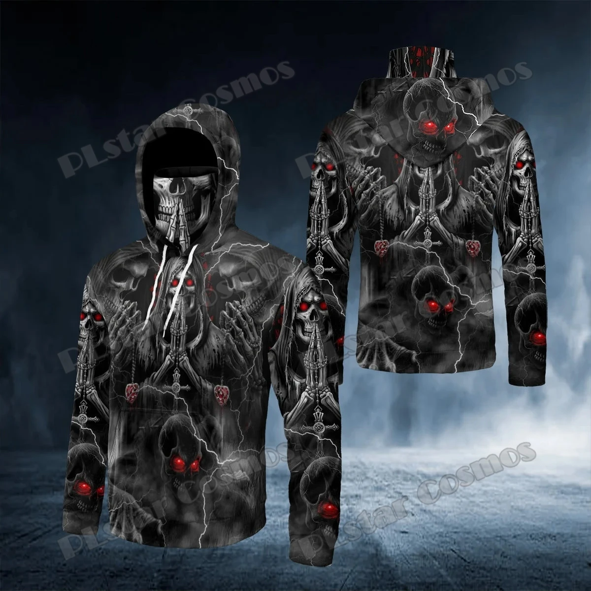Grim Reaper Sudadera con capucha 3D Ghost Skull – Cálida y gruesa - imagen 4