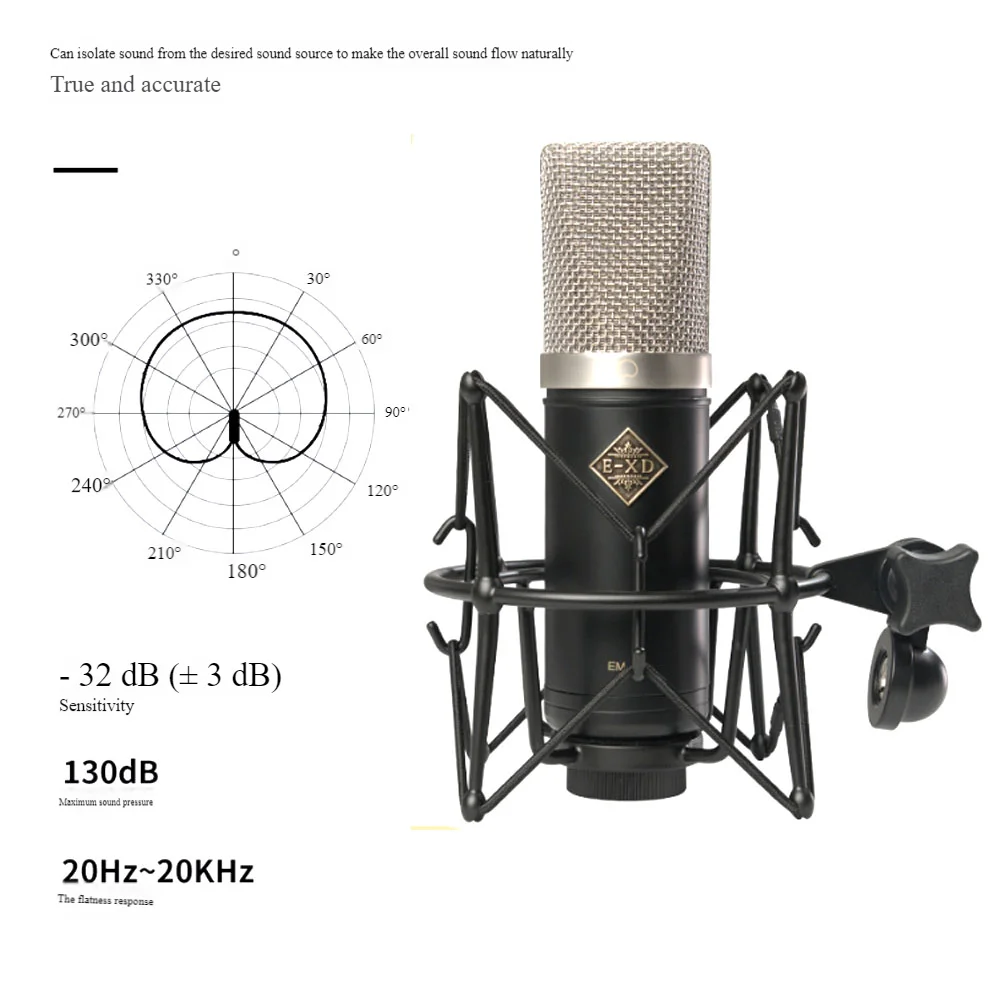 The New EXD EM900 professional condenser microphone is used in studios/recording studios/sound card live streaming /tiktok