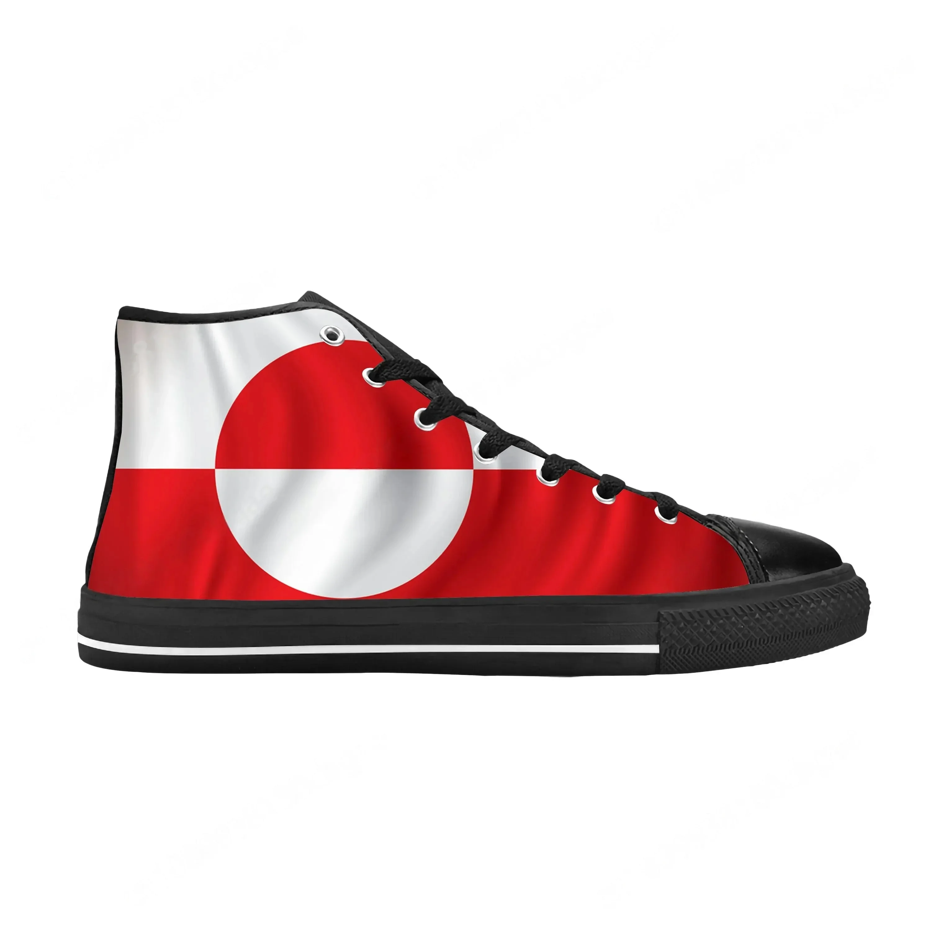 

Hot Greenland Flag Patriotic Pride Denmark Danish Casual Cloth Shoes High Top Comfortable Breathable 3D Print Men Women Sneakers