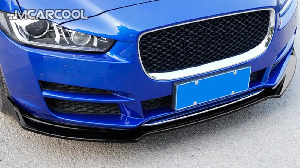 Front Bumper Lip Spoiler Apron For Jaguar XE 2017-2018 Styling 3PCS Set Head Bumper Chin Shovel Guard ABS Auto Para Accessories