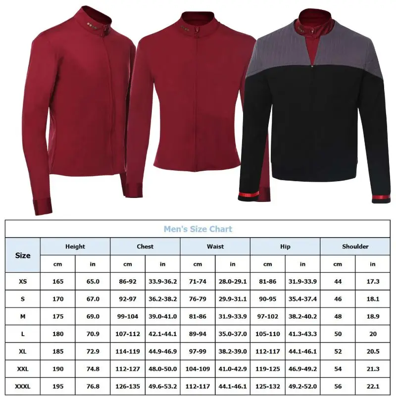 

Disguise Male Generations Jean-Luc Leader Picard Jacket sets Cosplay Costume Halloween Carnival party roleplay suit