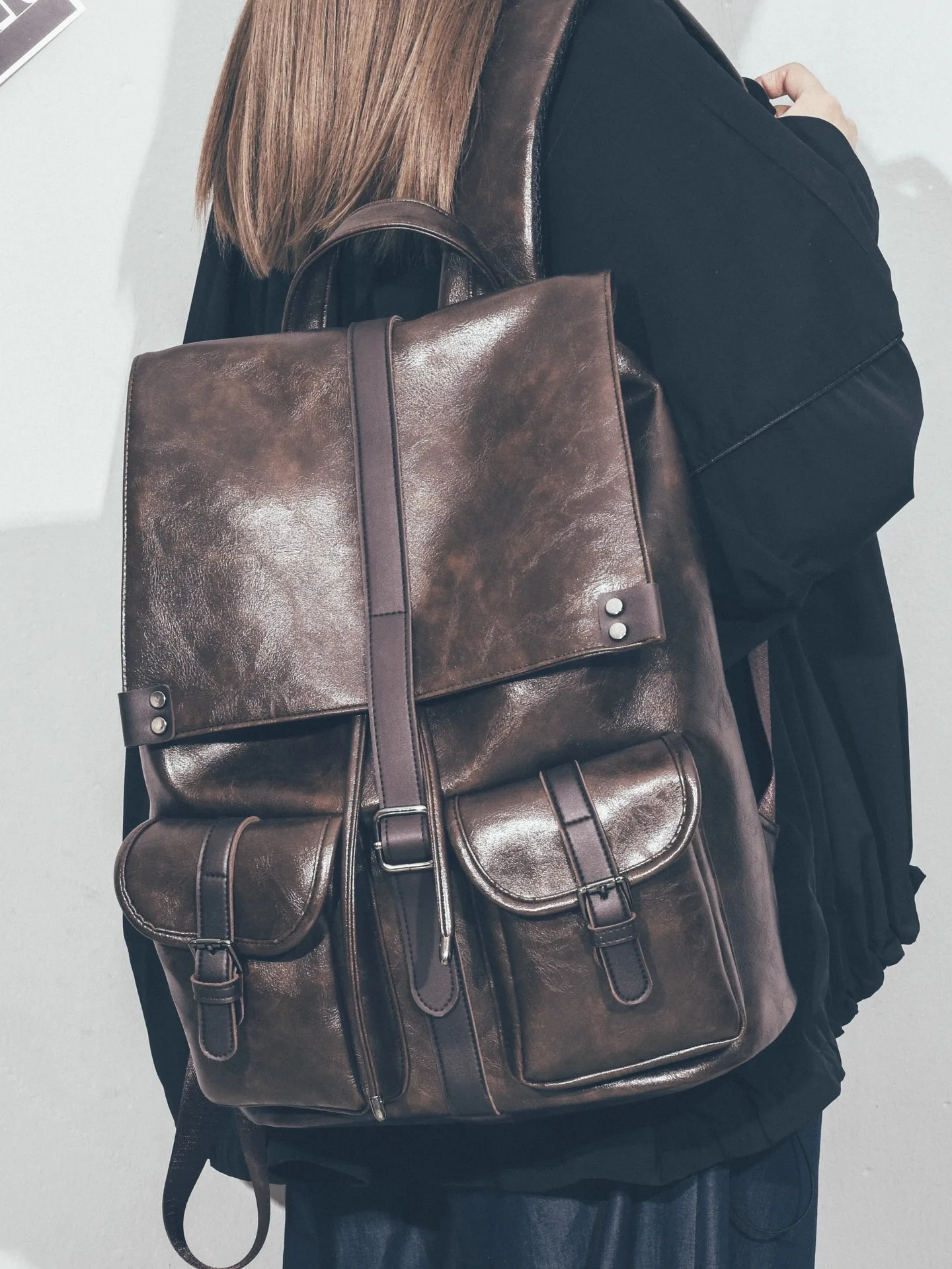 

Retro Soft Leather Bapa Women's High-End Large Capaci Cuter Double oulder Bag for Work Commuting Travel Trendy