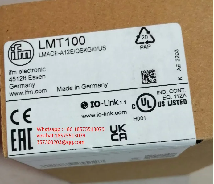 

For IFM LMT100 LMACE-A12E/QSKG/0/US Liquid Level Gauge 1Piece