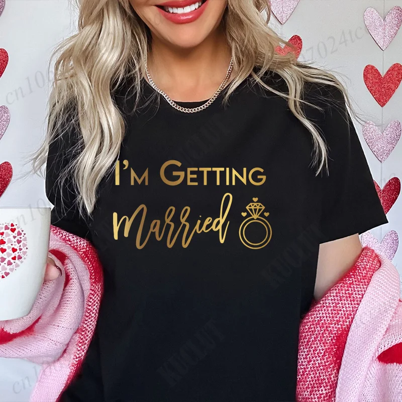 I'm Getting Married Bridal Shower T-shirt, We Getting Drunk Team Bride Bachelorette Party Shirts, Wedding Tops for Bridesmaids