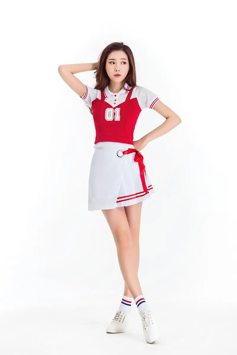 Sport Cheerleader Costume High School Girl Cheerleader Uniform Basketball Game Team Show Women Dress