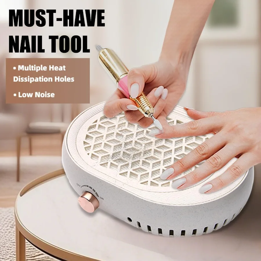 Collecteur de poussière d'ongle avec filtre réutilisable collecteur de poussière de ventilateur d'ongle à faible bruit pour outil professionnel d'ongle de collecteur de poudre d'ongle