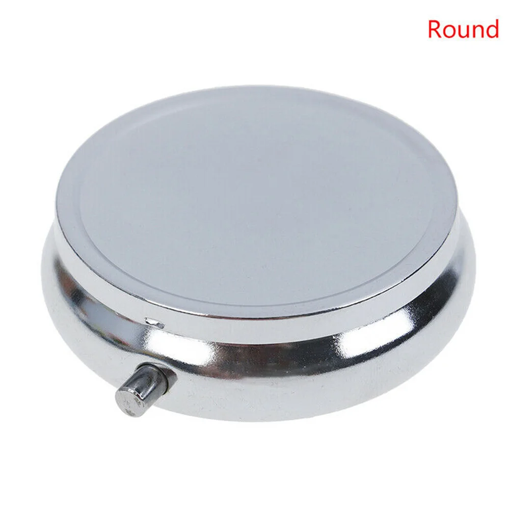 Convenient Metal Pill Box Small Size Round and Rectangular Design for Tablets Ideal for Business Travel and Organization