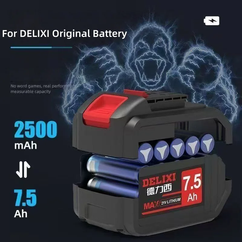 

100% Оригинальный аккумулятор 21В 4Ач - 7.5Ач для DELIXI, совместимый с электрическим перфоратором, электродрелью, ударной дрелью, отрезной машиной