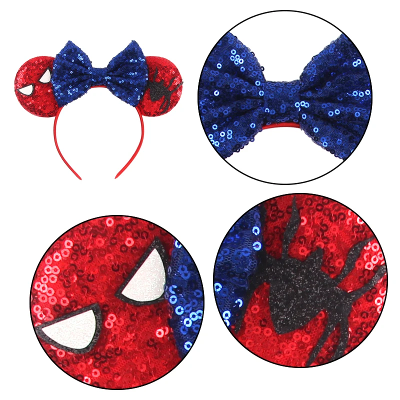 2026 Disney Captain America Spider-Man Headbands Kids Avengers Ears Hair Accessories Cosplay Hairband Children Adults Toys Gift