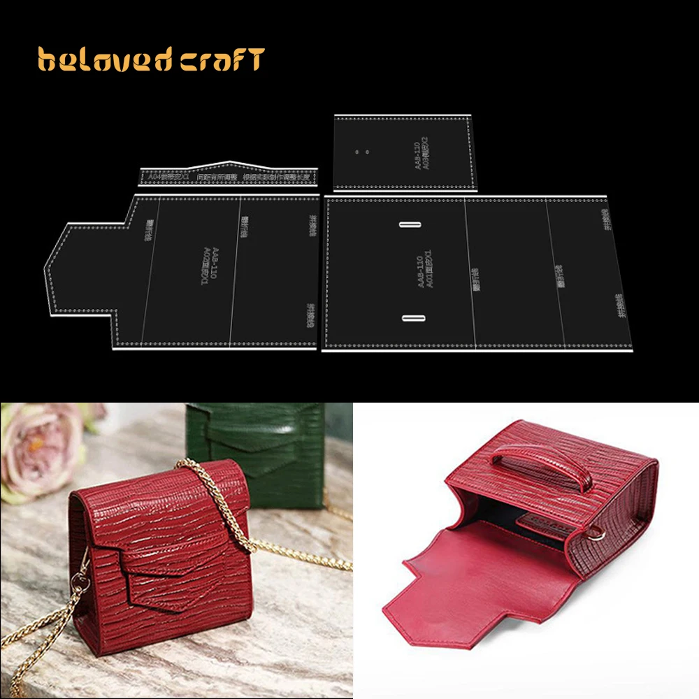 

BelovedCraft-Leather Bag Pattern Making with Acrylic Templates for Women's small square bag shoulder bag