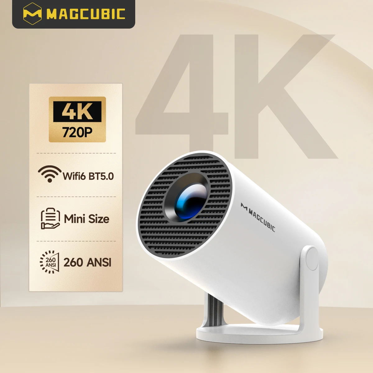 

Magcubic HY300 Pro 4K HD Projector Android11 Dual Wifi6 260ANSI Allwinner H713 BT5.0 1280*720 Home Cinema Outdoor Projetor HY300