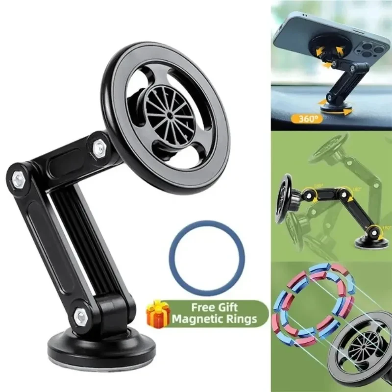 

360 ° Поворотный сильный магнитный автомобильный держатель для телефона для складной подставки для телефона, магнитное крепление для вентиляционного отверстия, мобильная подставка