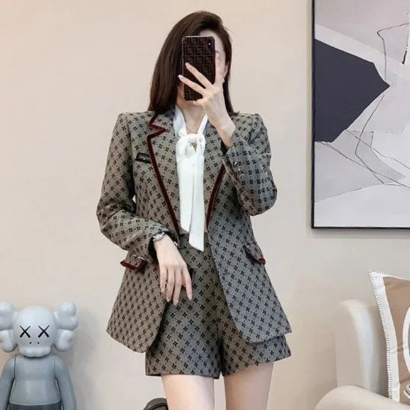 2024 Outfits Blazers En Korte Broek Pakken Voor Vrouwen Klassieke Zomer Kleermaker Kleding Business Dames Korte Broek Set 2 Stuks