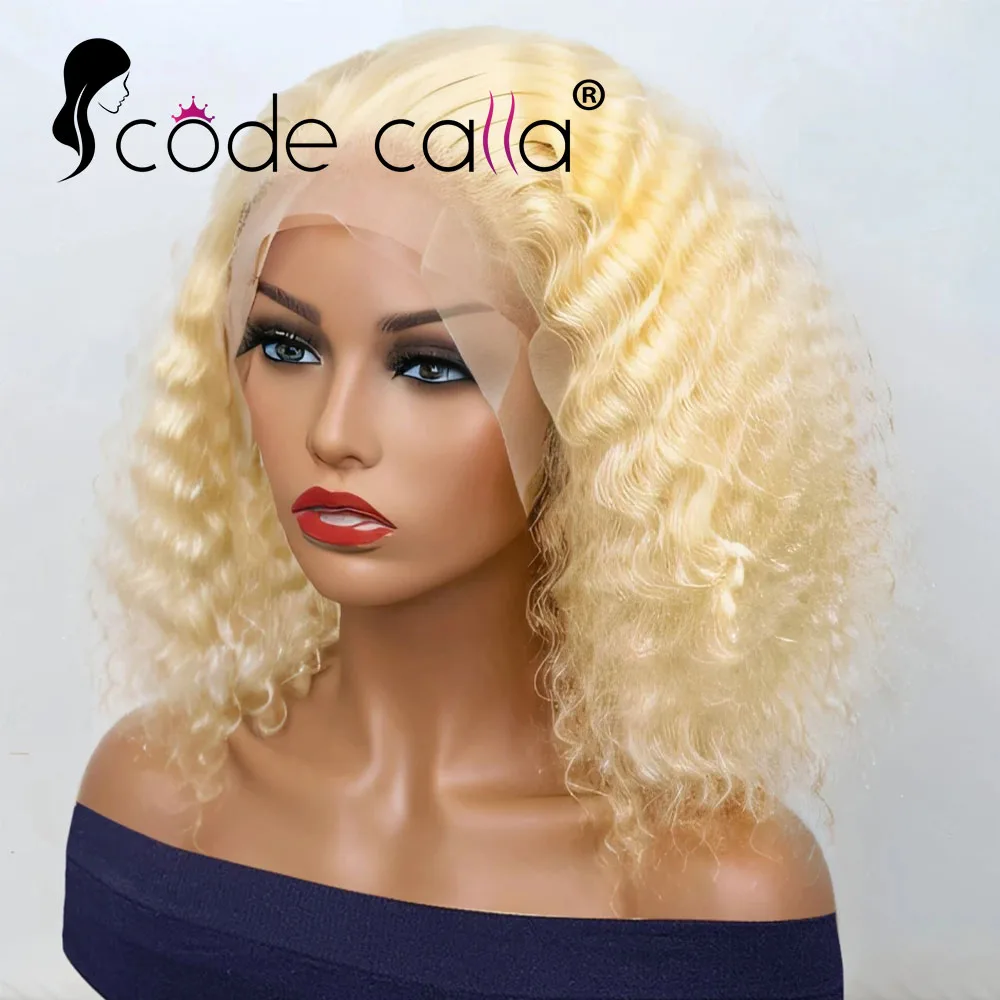 

13x4 Hd Lace Wig 613 Deep Wave Frontal Wig Human Hair 180% Brazilian Curly Blonde Wig For Women Glueless Preplucked Ready To Go