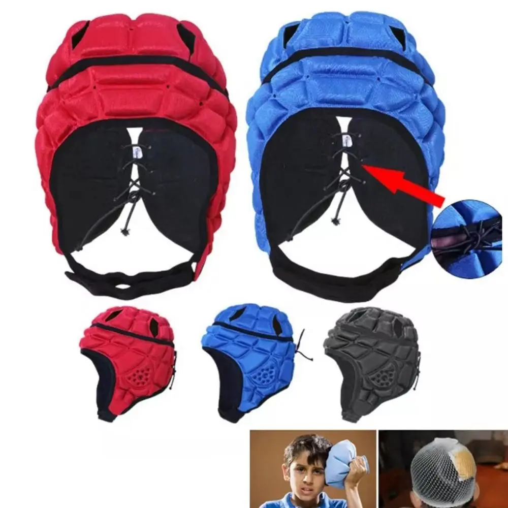 Sponge Padded Breathable Goalkeeper Helmet Anti Collision Head Guard For Football Ski Training Protective Equipment Set
