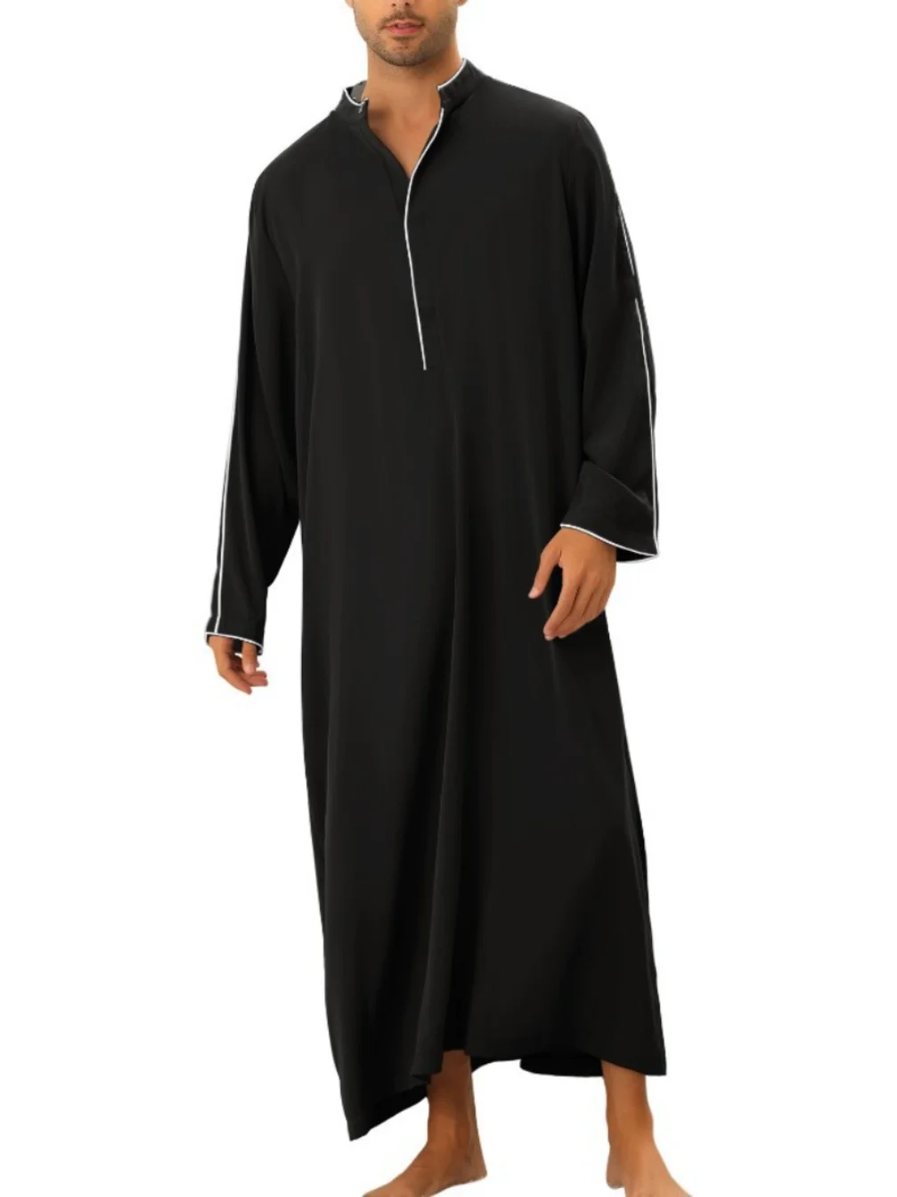 Arab Men's Casual Simple Long Robe irt Muslim Loose Fit Daily Wear Polyester Blend Fiber Thin Model Spring Season All Year