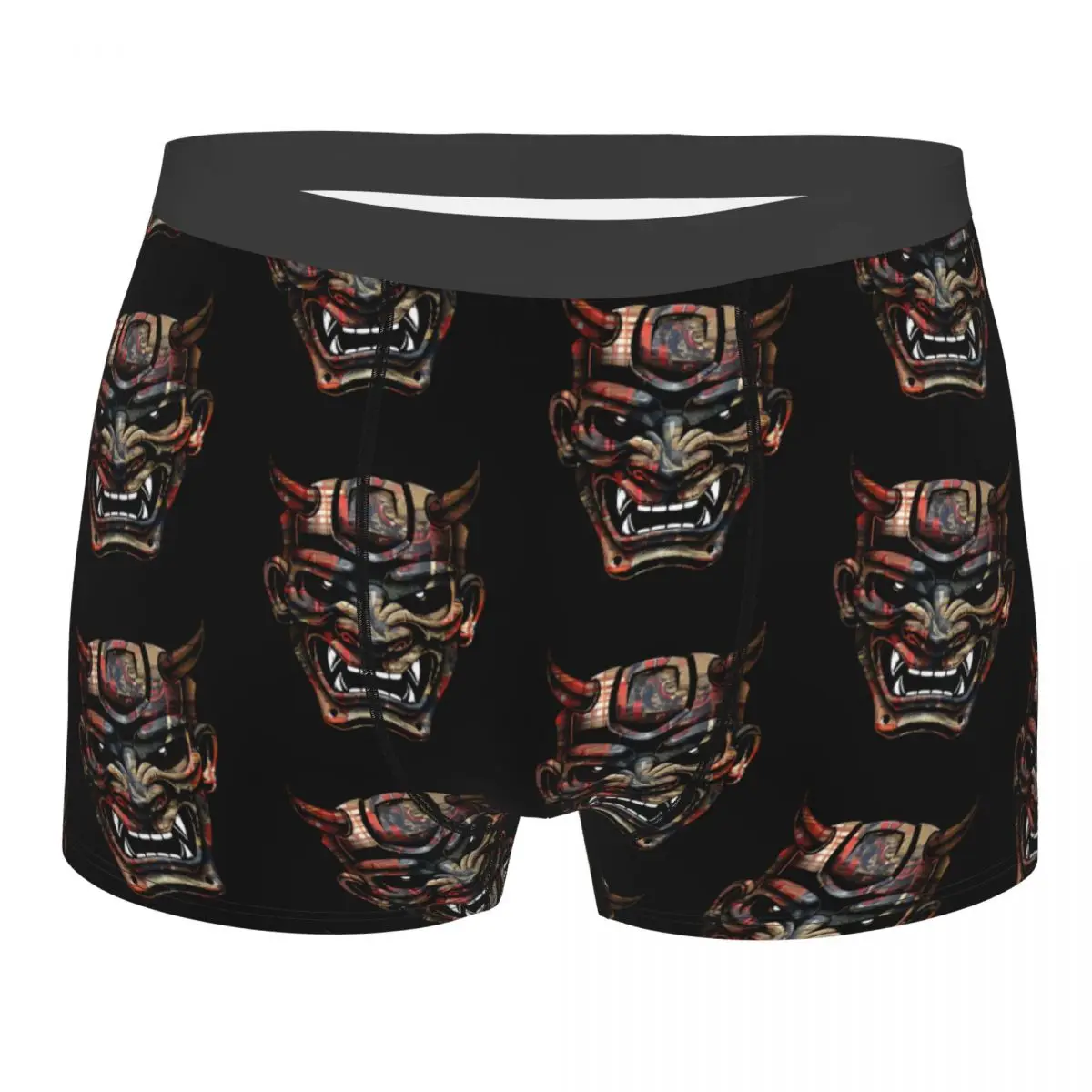 

Ornate Ukiyoe Japanese Oni Demon Mask Underpants Breathbale Panties Male Underwear Print Shorts Boxer Briefs