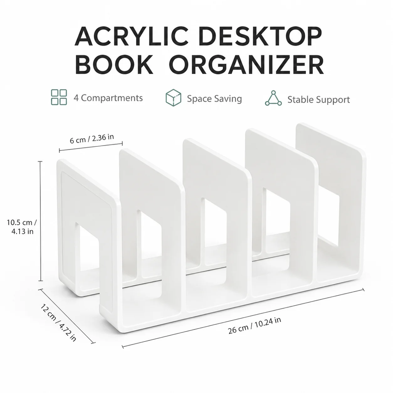 Multi-Purpose Desktop Bookend Organizer for Office Desks Bookshelves And Book/File Storage