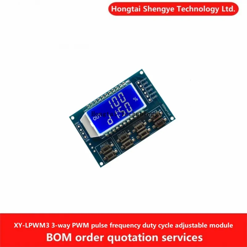 XY-LPWM3 LCD 3CH PWM Pulse Frequency Duty Cycle Adjustable Module Square Rectangular Wave Signal Generator 1hz-150khz